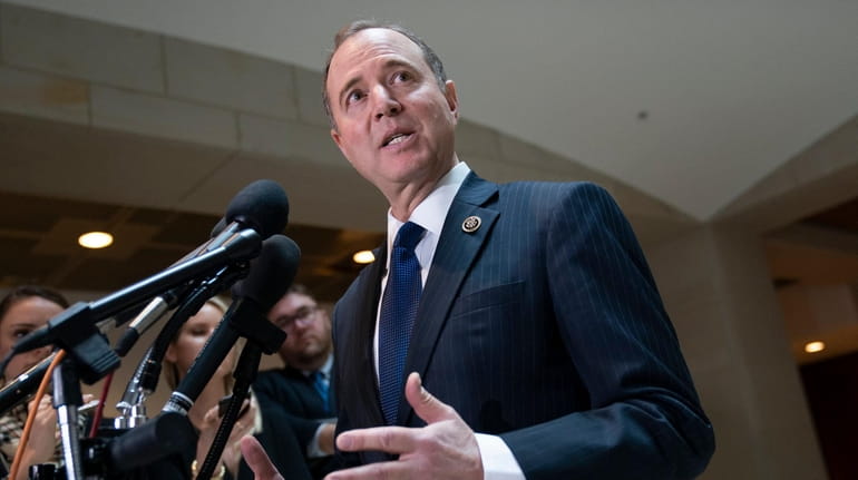 House Intelligence Committee Chairman Adam Schiff (D-Calif.) speaks with reporters on Capitol...