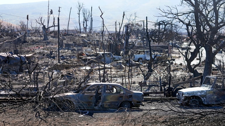 The scene of devastation in Lahaina, Hawaii, on Sunday.