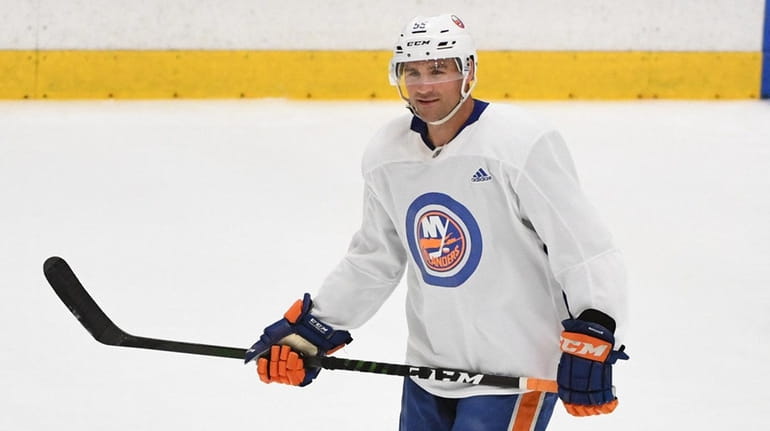 Islanders defenseman Johnny Boychuk skates during an NHL summer training...