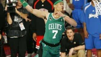 Gerald Green, from the Boston Celtics, jumps over last year's...