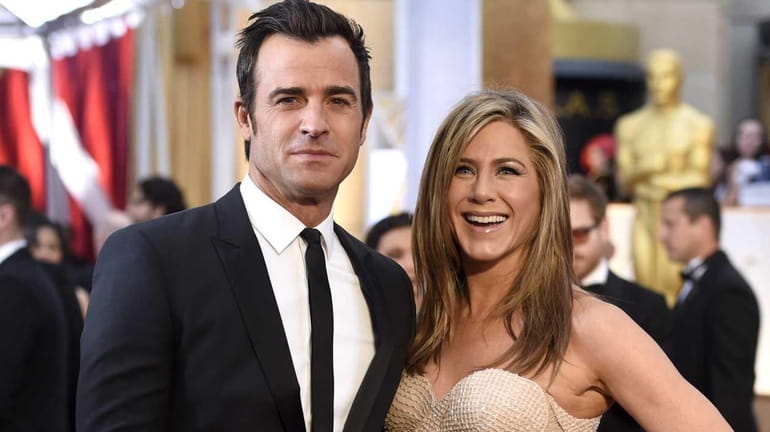 Justin Theroux and Jennifer Aniston, pictured arriving at the Oscars...