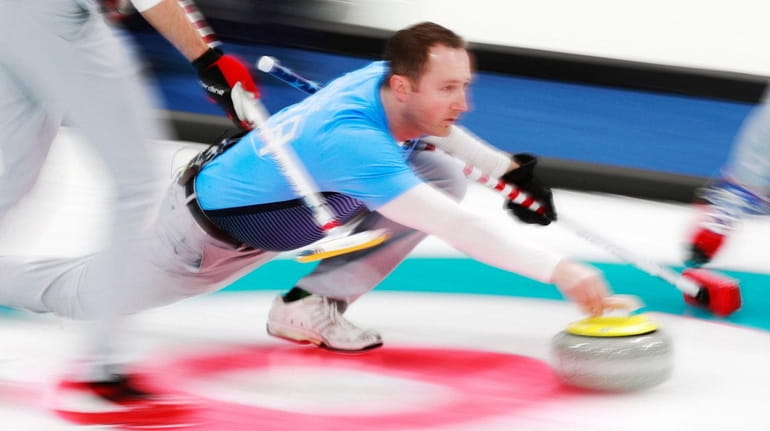 John Shuster of the US in action during the Olympics...