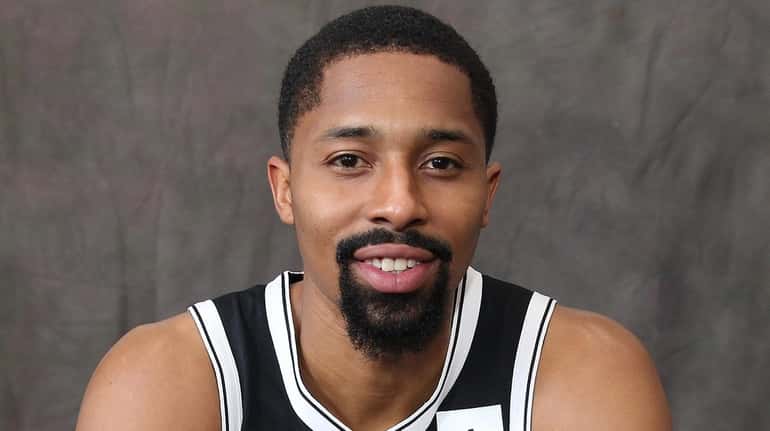Nets' Spencer Dinwiddie at media day at HSS Training Center...