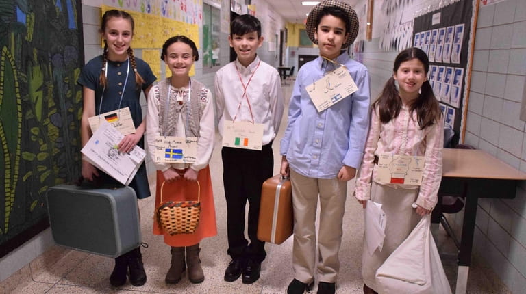 Fifth-graders at W.S. Mount Elementary School in Stony Brook recently...