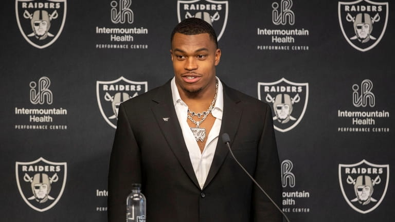Las Vegas Raiders NFL football draft pick defensive end Tyree...