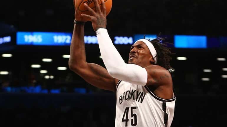 Gerald Wallace of the Brooklyn Nets goes to the hoop...