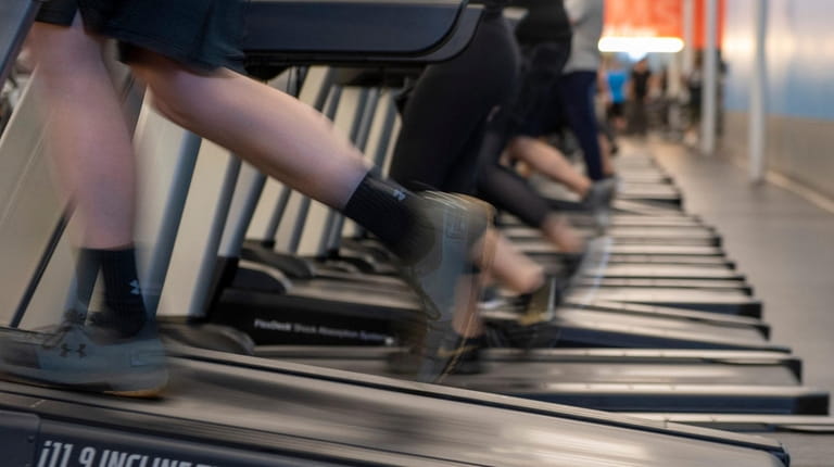 Treadmills get a workout at Blink Fitness in Lindenhurst. 
