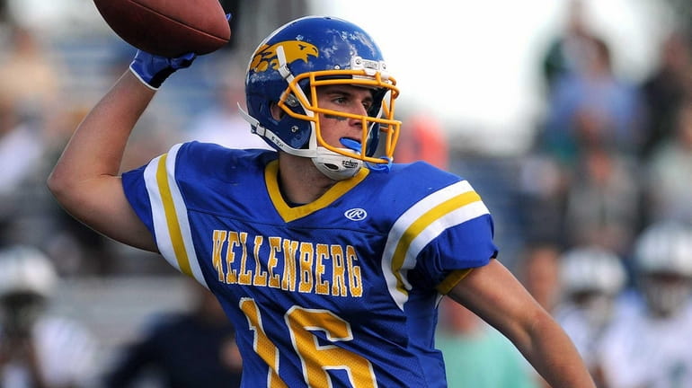 Kellenberg quarterback Kyle Driscoll throws a pass during the second...