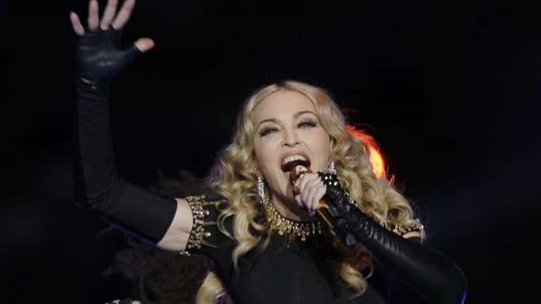 Madonna performs during halftime of the NFL Super Bowl XLVI...