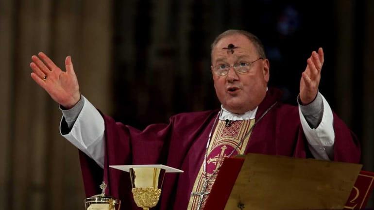 Cardinal Timothy Dolan performs Ash Wednesday mass at St. Patrick's...