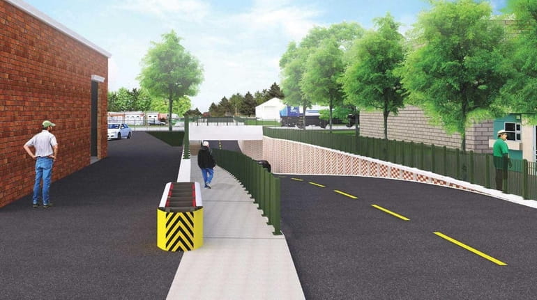 A rendering of the new overpass at Urban Avenue in...