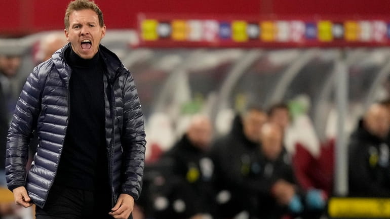 FILE -Germany's coach Julian Nagelsmann during the international friendly soccer...