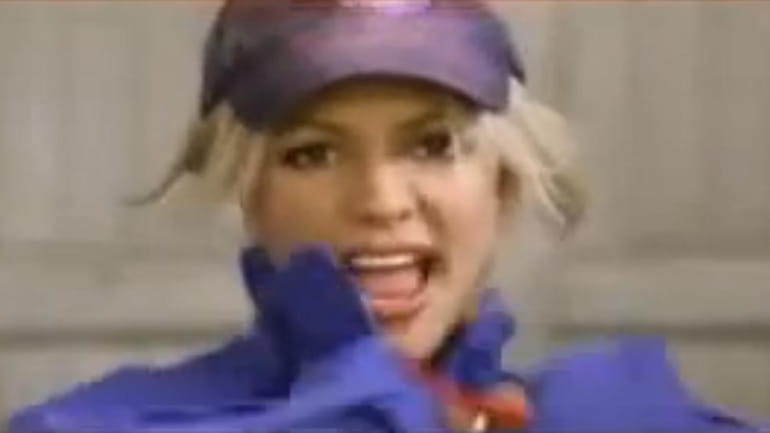 Britney Spears in her Pepsi commercial for Super Bowl XXXV...