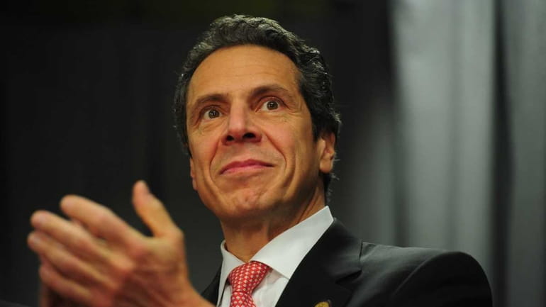 Governor Andrew Cuomo during a news conference at Cornwell Avenue...