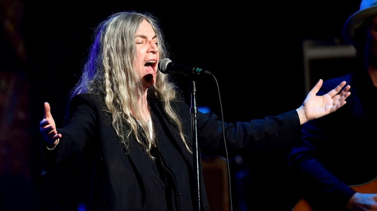 Patti Smith performs at a benefit concert on April 21,...