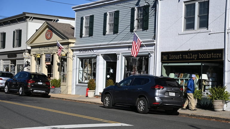 Shops along Birch Hill Road in Locust Valley, which is...