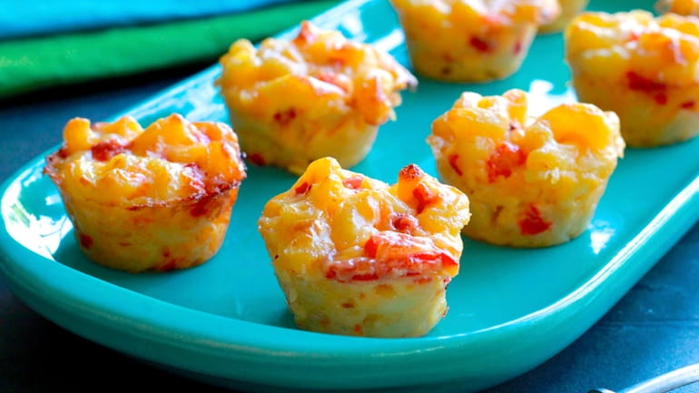 Pimento Mac and Cheese baked in mini-muffin cups makes a...