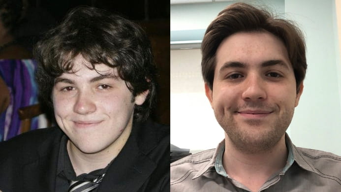 Max Berenson in 2012, left, and now.