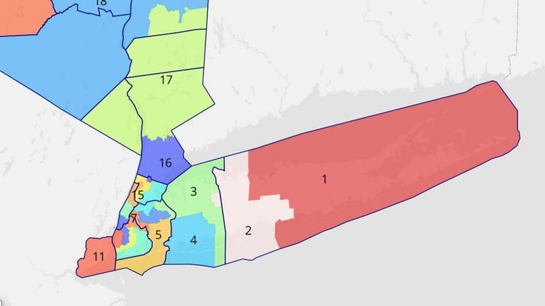 A new map of New York congressional districts released by the...