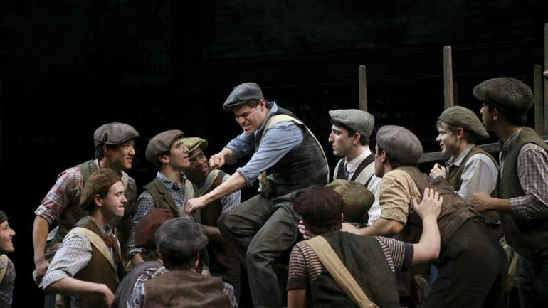 A scene from the show "Newsies," the tale of newsboy...