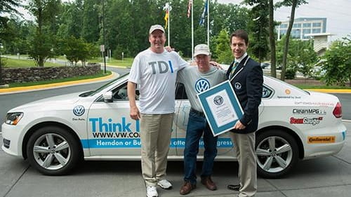 Wayne Gerdes, left, drove the Volkswagen Passat TDI 8,122 miles...
