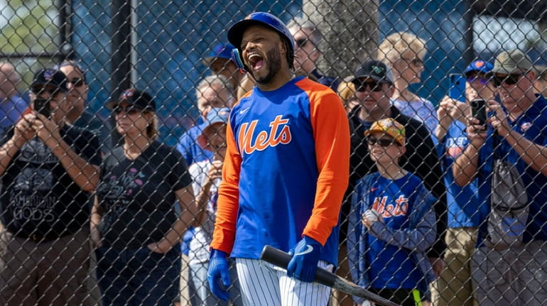 Mets' Robinson Cano at spring training, Monday, March 14, 2022...