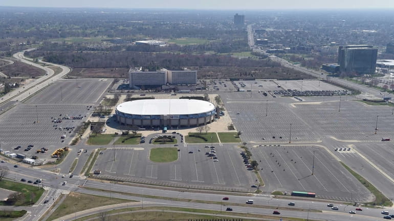 Nassau Veterans Memorial Coliseum is shown in this aerial photo...