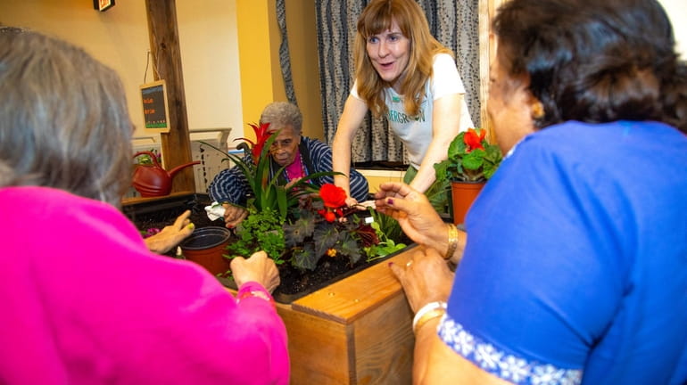 Eldergrow founder Orla Concannon leads indoor gardening at Parker Jewish...