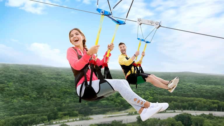 Take a break from the casino and try ziplining at...
