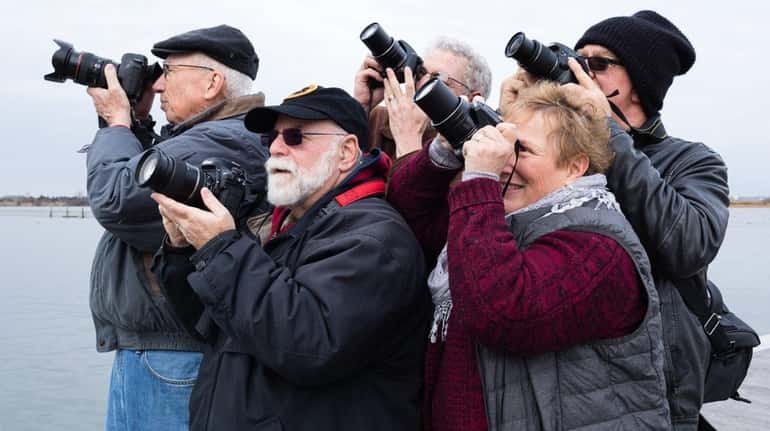The Sunday Shooters of the Huntington Camera Club gather with...
