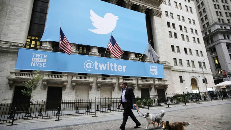 The New York Stock Exchange flew a Twitter banner on...