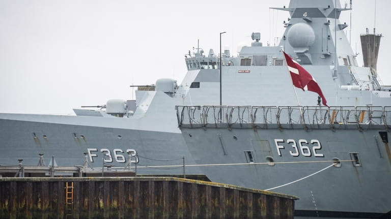 The Danish naval frigate F363 Niels Juel is docked in...