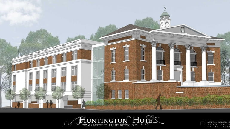 A rendering of the Huntington Hotel is seen in an...
