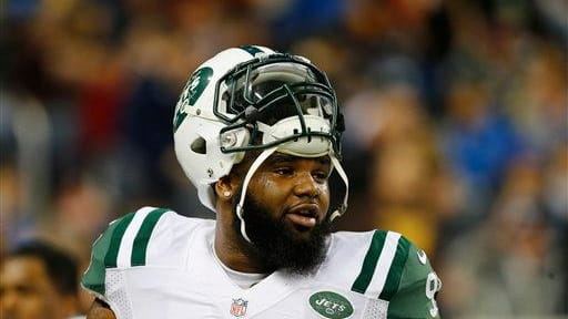 New York Jets defensive end Sheldon Richardson is seen during...