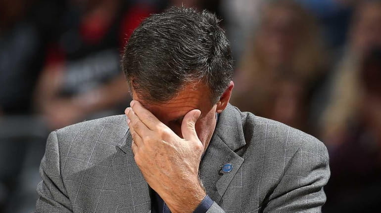 Houston Rockets head coach Kevin McHale reacts during a game...
