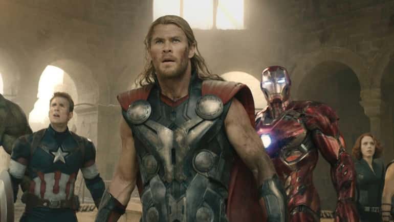 From left, Hulk (Mark Ruffalo), Captain America (Chris Evans), Thor...