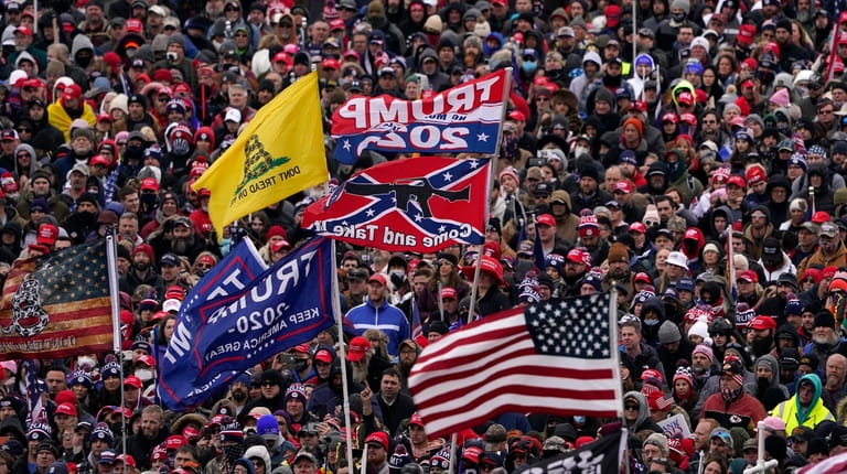 Trump supporters at the rally Jan. 6, 2021, in Washington.