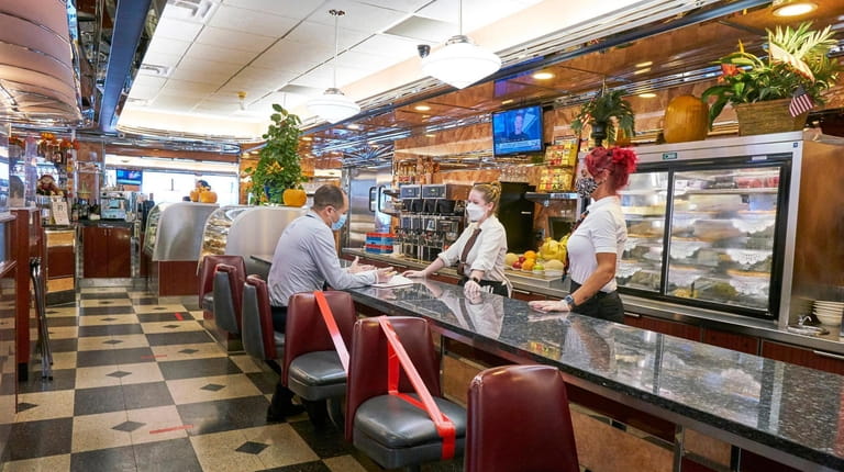 Patrons can enjoy socially distant indoor dining at the Lake Grove Diner....