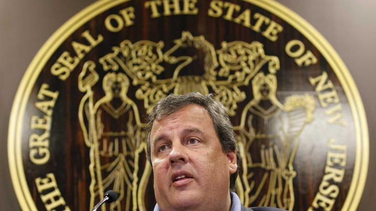 New Jersey Gov. Chris Christie gives a news conference in...