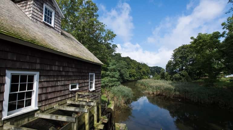 The Stony Brook Grist Mill and pond on Harbor Road.