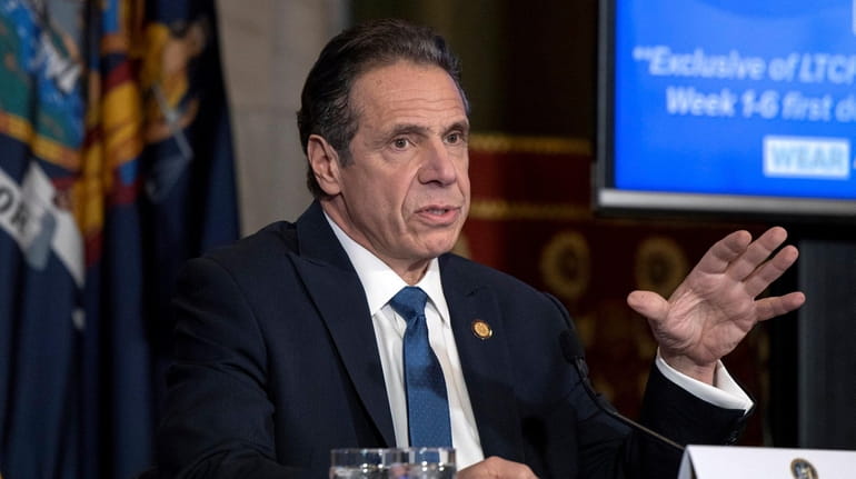 Gov. Andrew M. Cuomo provides a coronavirus update at the State...