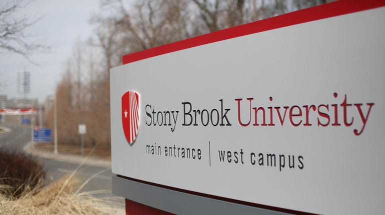The main entrance to the west campus of Stony Brook...