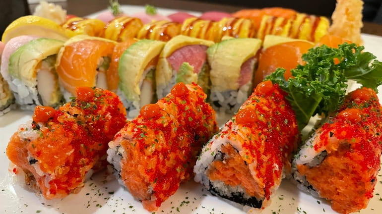 An assortment of sushi rolls and nigiri at Itsuki Sushi,...