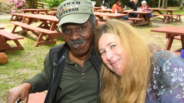 Vietnam Veteran Larry Woods, 74, with his friend Karen Sternberg...