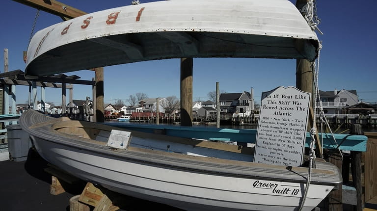 A display of boats along the Freeport Nautical Mile.