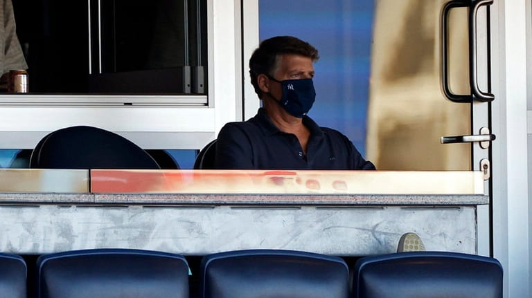 Yankees managing general partner Hal Steinbrenner watches during the sixth...
