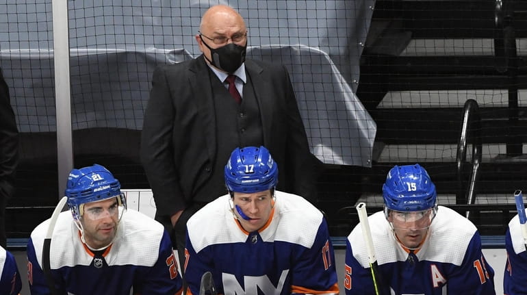 Islanders head coach Barry Trotz against the Washington Capitals at...