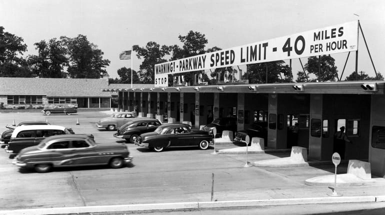 Toll booths on the Southern State Parkway in 1954. The...