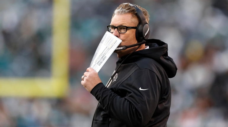 Jets defensive coordinator Gregg Williams looks on during the fourth quarter...