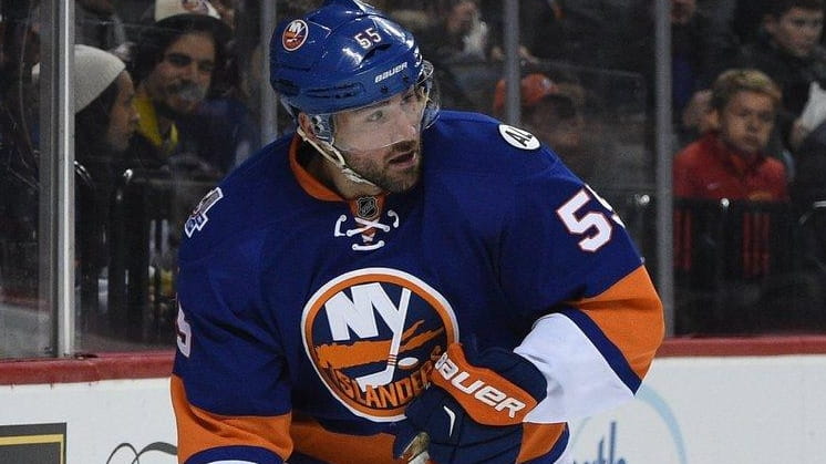New York Islanders defenseman Johnny Boychuk skates with the puck...